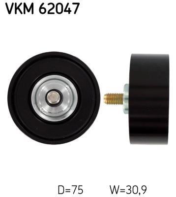 Galet enrouleur de courroie d'accessoire SKF ref. VKM 62047